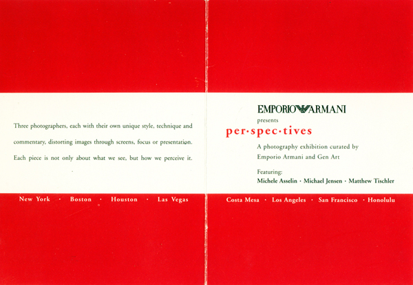 Emporio Armani Perspectives Photography Exhibition Michael Jensen Press